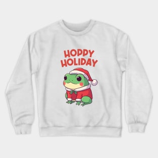 Hoppy Holiday Christmas Frog Santa Crewneck Sweatshirt